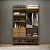 Guarda Roupas Closet Industrial 2 Torres com 2 Gavetas e Cabideiro - Imagem 1