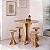 Conjunto Mesa de Jantar Redonda 80cm 4 Banquetas Madeira Maciça - Imagem 1