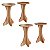 Conjunto Mesa de Jantar Redonda 90cm 4 Banquetas Madeira Maciça - Imagem 4