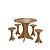 Conjunto Mesa de Jantar Redonda 90cm 4 Banquetas Madeira Maciça - Imagem 2