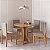 Conjunto Mesa Jantar Redonda 90cm 4 Cadeiras Madeira Estofadas Arezzo - Imagem 1