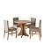 Conjunto Mesa Jantar Redonda 90cm 4 Cadeiras Madeira Estofadas Arezzo - Imagem 2