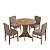 Conjunto Mesa Jantar Redonda 90cm 4 Cadeiras Madeira Estofadas Arezzo - Imagem 3