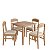 Conjunto Mesa Jantar Quadrada 80cm 4 Cadeiras Madeira Maciça Capri - Imagem 2