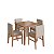 Conjunto Mesa Jantar Quadrada 80cm 4 Cadeiras Madeira Estofadas - Imagem 2