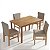 Conjunto Mesa de Jantar Retangular 120cm 4 Cadeiras Madeira Estofadas - Imagem 2