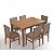 Conjunto Mesa de Jantar 160cm 6 Cadeiras Madeira Maciça Estofadas - Imagem 2