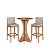 Conjunto Mesa Bistrô Alta 2 Banquetas 38cm Madeira Arezzo Estofadas - Imagem 2