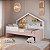Cama Infantil 200,3x106cm Moldura Casinha Protetores Laterais e Livreiro - Imagem 1
