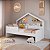 Cama Infantil 200,3x106cm Moldura Casinha Protetores Laterais e Livreiro - Imagem 6