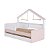 Cama Infantil 200,3x106cm Moldura Casinha com Cama Auxiliar e Livreiro - Imagem 2
