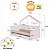Cama Infantil 200,3x106cm Moldura Casinha com Cama Auxiliar e Livreiro - Imagem 4