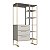 Closet Industrial 103cm 3 Gavetas 5 Nichos Cabideiro e Pés em Metal - Imagem 8