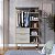 Closet Industrial 103cm 3 Gavetas 5 Nichos Cabideiro e Pés em Metal - Imagem 7