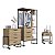 Conjunto Quarto Industrial Closet 103cm Cômoda 67cm Mesa Cabeceira 49cm - Imagem 2