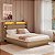 Conjunto Cancun Cama Casal Queen Estilo Japonesa com Cabeceira LED - Imagem 1