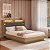 Conjunto Cancun Cama Casal Queen Estilo Japonesa com Cabeceira LED - Imagem 6