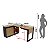 Mesa Escrivaninha em L com Nicho e Porta de Correr 160x74cm - Imagem 7