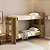 Cama Beliche com Escada Baú Superior e Armário com Prateleira - Imagem 8