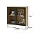 Balcão Aparador 90,5x81cm com 2 Portas de Vidro Prateleira e Pés Metálicos - Imagem 5