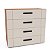 Cômoda Lisboa para Quarto 90x84cm com 4 Gavetas e 4 Pés - Imagem 2