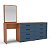Cômoda Casal e Penteadeira Valência 209x160cm 8 Gavetas com Espelho - Imagem 20