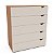 Cômoda Porto Moderna Organizadora 90x104cm com 5 Gavetas e 4 Pés - Imagem 2