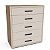 Cômoda Valência Moderna Vertical 90x104cm com 5 Gavetas - Imagem 2