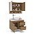 Conjunto Gabinete Banheiro c/ Espelheira Travertino 80x170cm 2 Gavetas - Imagem 3