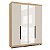 Roupeiro Barcelona em MDF 180,5x235,5 2 Gavetas 4 Portas com Espelho - Imagem 2