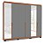 Roupeiro Casal Porto 242x214cm 4 Prateleiras e 6 Portas com Espelho - Imagem 6