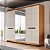 Roupeiro Casal Lisboa 242x214cm 4 Gavetas e 6 Portas com Espelho - Imagem 1