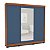Roupeiro Porto 217x213cm 4 Gavetas e 3 Portas de Correr com Espelho - Imagem 14
