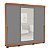 Roupeiro Porto 217x213cm 4 Gavetas e 3 Portas de Correr com Espelho - Imagem 6