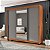 Roupeiro Porto 217x213cm 4 Gavetas e 3 Portas de Correr com Espelho - Imagem 5