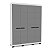 Roupeiro Solteiro Lisboa Moderno 161x214cm 4 Gavetas e 4 Portas - Imagem 14