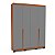 Roupeiro Solteiro Porto 161x214cm 6 Prateleiras 4 Gavetas e 4 Portas - Imagem 6