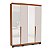 Roupeiro Solteiro Porto 161x214cm 4 Gavetas e 4 Portas com Espelho - Imagem 2