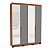 Roupeiro Solteiro Porto 161x214cm 4 Gavetas e 4 Portas com Espelho - Imagem 6