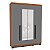 Roupeiro Solteiro Valência 161x214cm 4 Gavetas e 4 Portas com Espelho - Imagem 6
