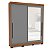 Roupeiro Solteiro Valência 177x213cm com 2 Portas Correr e Espelho - Imagem 6