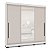 Roupeiro Valência Moderno 217x213cm com 3 Portas Correr e Espelho - Imagem 14