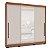 Roupeiro Valência Moderno 217x213cm com 3 Portas Correr e Espelho - Imagem 2