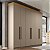 Roupeiro de Casal London em MDF 225x220cm com 2 Gavetas e 6 Portas - Imagem 6