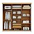 Roupeiro de Casal London em MDF 225x220cm com 2 Gavetas e 6 Portas - Imagem 3