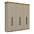 Roupeiro de Casal London em MDF 225x220cm com 2 Gavetas e 6 Portas - Imagem 7