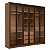 Roupeiro de Casal Veneza Moderno MDF c/ 3 Gavetas e 6 Portas de Vidro - Imagem 2
