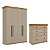 Conjunto Quarto England em MDF Cômoda e Roupeiro 4 Gavetas 4 Portas - Imagem 2