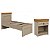Conjunto p/ Quarto England MDF com Cama Solteiro e Mesa de Cabeceira - Imagem 2