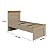 Conjunto p/ Quarto England MDF com Cama Solteiro e Mesa de Cabeceira - Imagem 3
